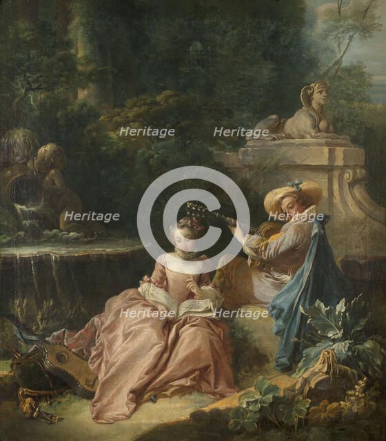 La Leçon de musique, 18th century. Creator: Francois Boucher.