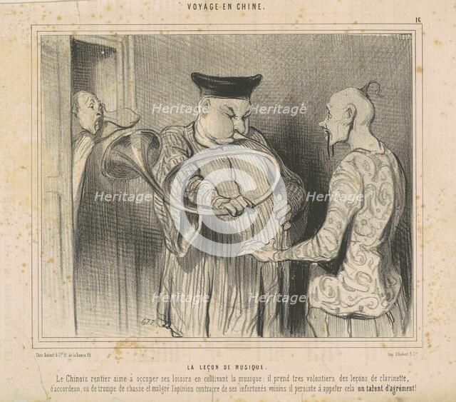 La leçon de musique, 19th century. Creator: Honore Daumier.