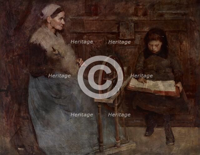 La lecture (The Reading Lesson), about 1892. Creator: Frank Edwin Scott.