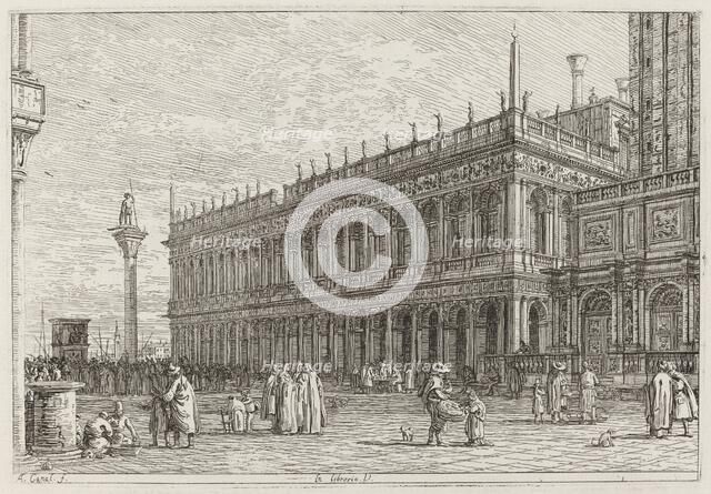 La libreria. V. [upper left], in or before 1742. Creator: Canaletto.