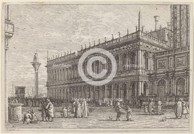 La libreria. V., in or before 1742. Creator: Canaletto.