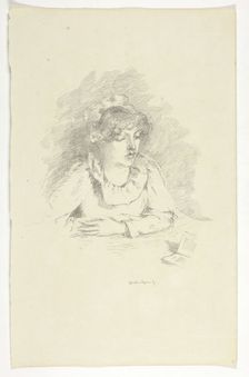 La Liseuse—The Reader, Lamplight, 1890-94. Creator: Theodore Roussel