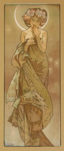 La Lune (The Moon). From the Series "The Moon and the Stars", 1902. Creator: Alphonse Mucha