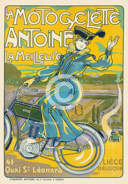 La Motocyclette Antoine. Creator: Gaudy, Georges (1872-1940).