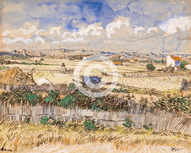 La Moisson en Provence, 1888. Creator: Vincent van Gogh.