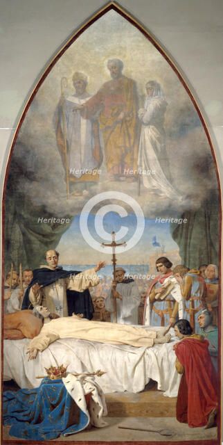 La mort de Saint Louis, 1884. Creator: Jean-Baptiste Leloir.