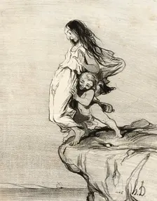 La Mort de Sappho, 1843. Creator: Honore Daumier
