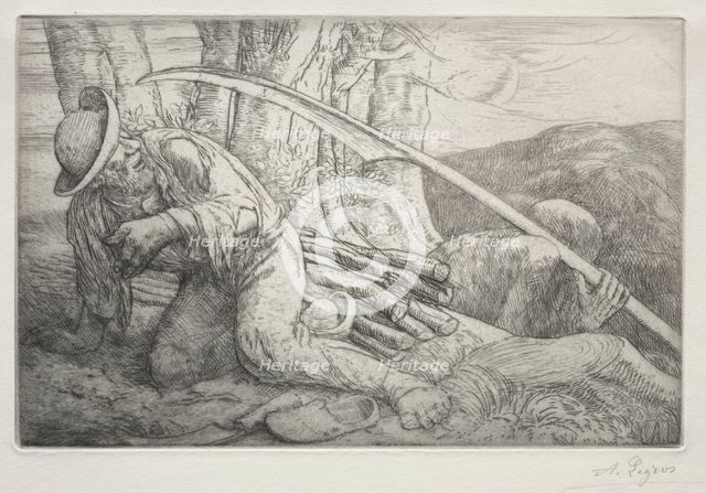 La Mort et le Bûcheron (5th Plate). Creator: Alphonse Legros (French, 1837-1911).