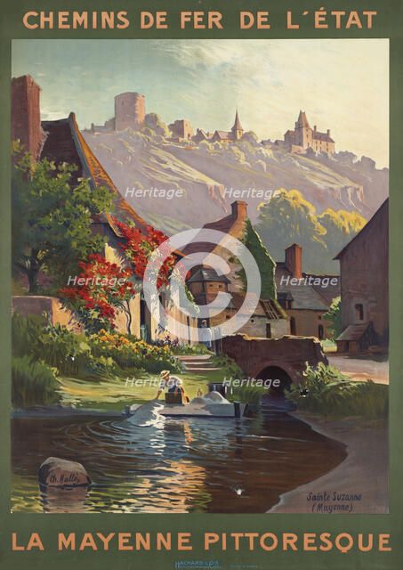 La Mayenne pittoresque. Chemins de fer de l'Etat, c. 1920. Creator: Hallé, Charles (1867-1924).