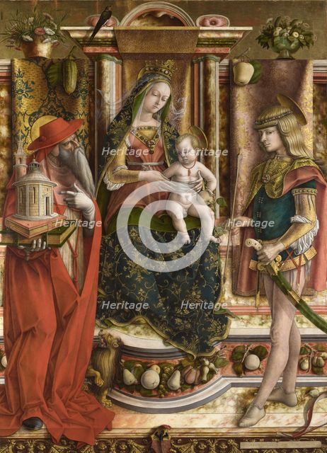 La Madonna della Rondine (The Madonna of the Swallow), after 1490. Artist: Crivelli, Carlo (c. 1435-c. 1495)