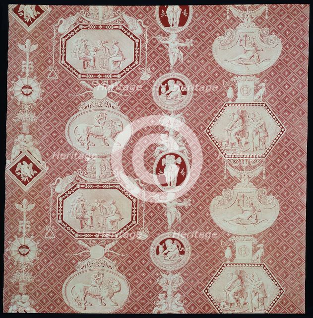 La Marchande d'Amour (The Merchant of Love) (Furnishing Fabric), France, 1815/17. Creator: Christophe-Philippe Oberkampf.