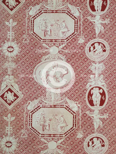 La Marchande d'Amour (The Merchant of Love) (Furnishing Fabric), France, 1815/17. Creator: Christophe-Philippe Oberkampf.