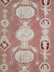 La Marchande d'Amour (The Merchant of Love) (Furnishing Fabric), France, 1815/17. Creator: Christophe-Philippe Oberkampf
