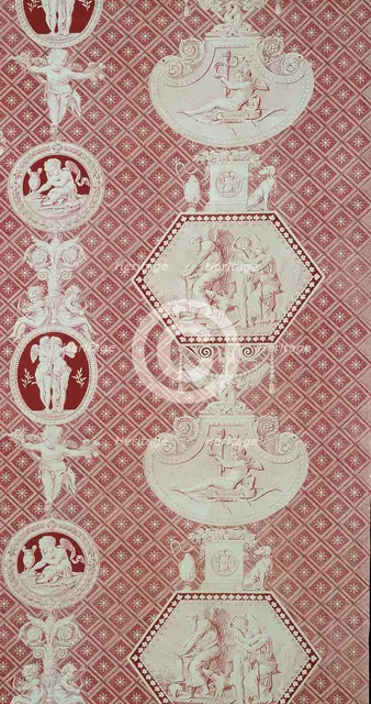 La Marchande d'Amour (The Merchant of Love) (Furnishing Fabric), France, 1815/17. Creator: Christophe-Philippe Oberkampf.