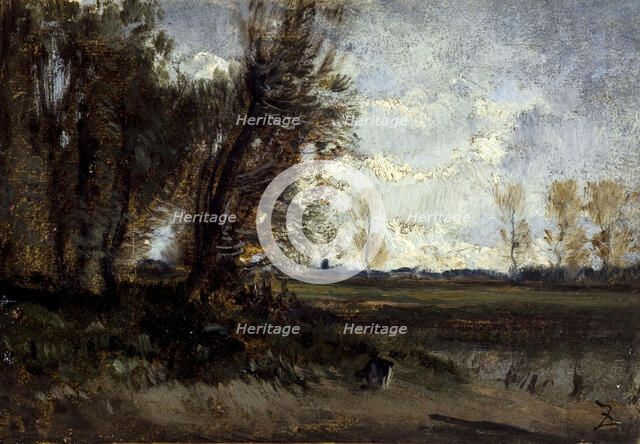 La mare, between 1850 and 1860. Creator: Felix Francois Georges Philibert Ziem.