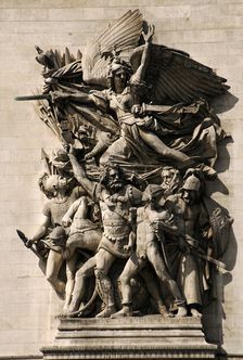 La Marseillaise personified on the Arc de Triomphe, Paris, France. Creator: Francois Rude