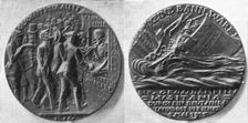La medaille commemorative allemande du torpillage du "Lusitania". 7 mai 1915 1915. Creator: Unknown