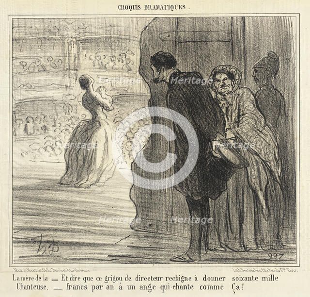 La mère de la chanteuse, 1856. Creator: Honore Daumier.