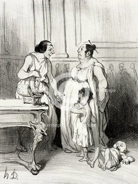 La Mère des Gracques, 1842. Creator: Honore Daumier.