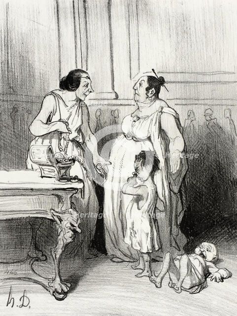 La Mère des Gracques, 1842. Creator: Honore Daumier.