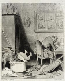 La Mère est dans le feu de la composition, 1844. Creator: Honore Daumier