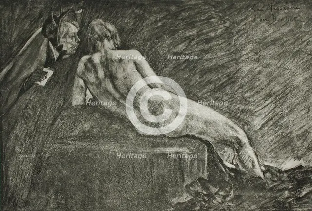 La Messagère du diable, between circa 1880 and circa 1885. Creator: Félicien Rops.