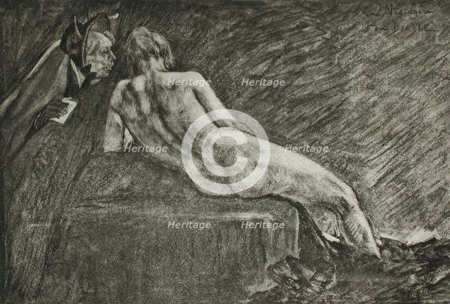 La Messagère du diable, between circa 1880 and circa 1885. Creator: Félicien Rops.