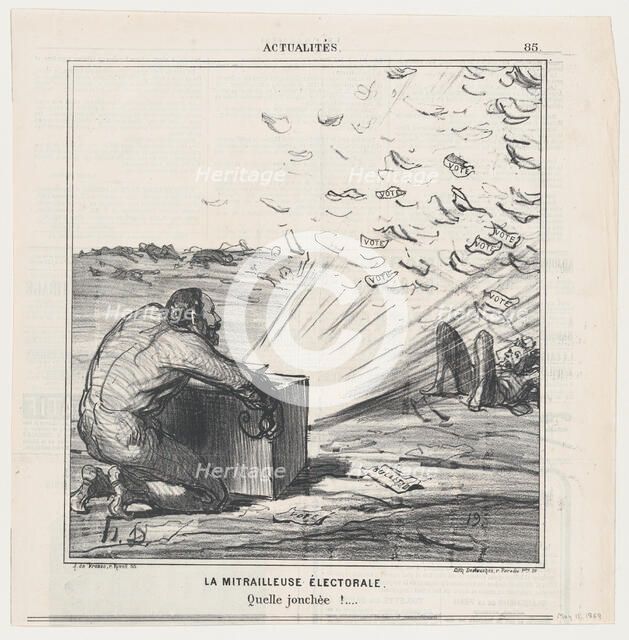La Mitrailleuse Électoral, 1869.  Creator: Honore Daumier.