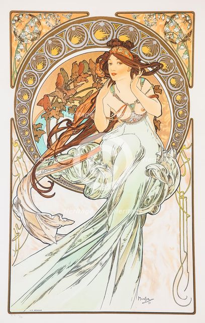 La Musica (From the series The Arts), 1898. Creator: Mucha, Alfons Marie (1860-1939).