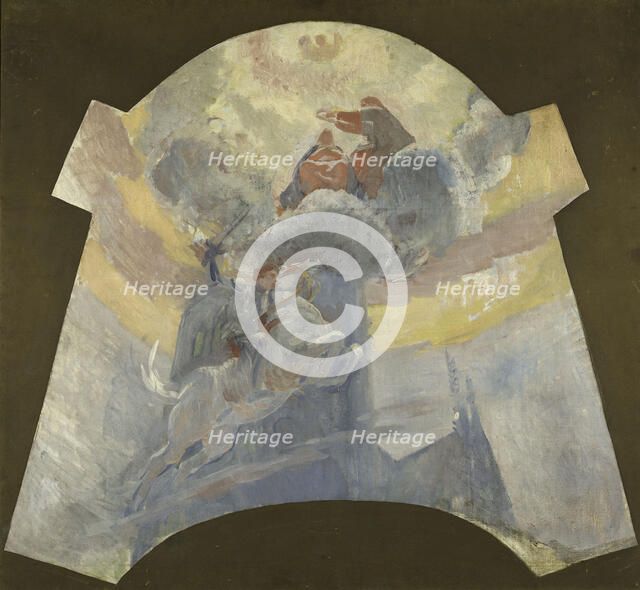 La Mystique, esquisse de la composition d'ensemble, c.1908. Creator: Paul Albert Besnard.