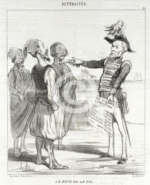 La Note ou la Vie, 1850. Creator: Honore Daumier.