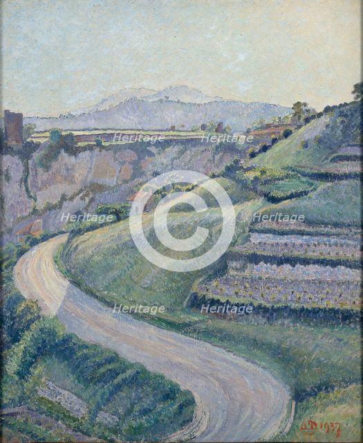 La Nouvelle Route, Cotignac, 1937. Artist: Lucien Pissarro.