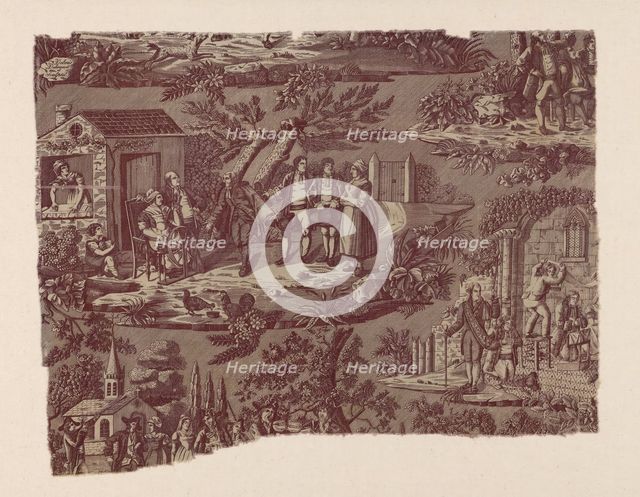 La Noce de Campagne (The Country Wedding) (Furnishing Fabric), France, c. 1820. Creator: Unknown.