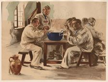 La Soupe à la Chambrée, 1899. Creator: Jacques Baseilhac (French, 1874-1903); Imprimerie Champenois