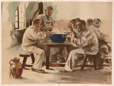 La Soupe à la Chambrée, 1899. Creator: Jacques Baseilhac (French, 1874-1903); Imprimerie Champenois