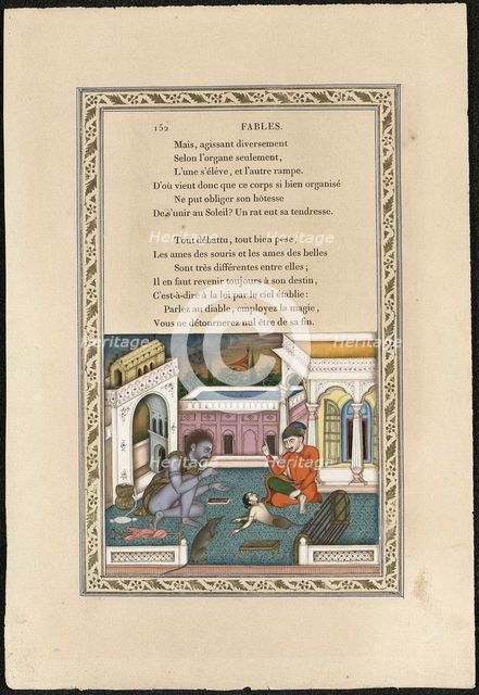 La souris métamorphosée en fille (The Mouse Turned into a Maid), 1837-1839. Creator: Imam Bakhsh Lahori (active 1830s-1840s).