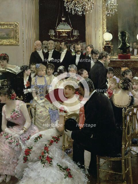 La soirée - Autour du piano , c. 1880. Creator: Béraud, Jean (1849-1936).