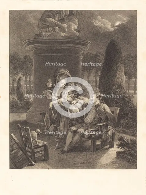 La soiree des Thuileries, 1774. Creator: Jean Baptiste Blaise Simonet.