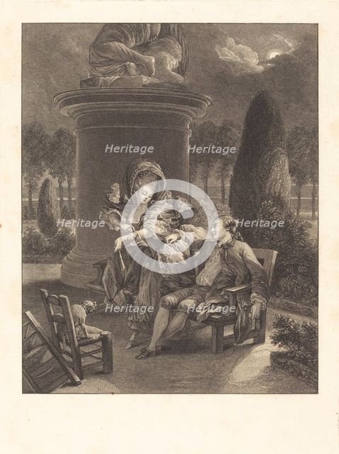La soiree des Thuileries, 1774. Creator: Jean Baptiste Blaise Simonet.