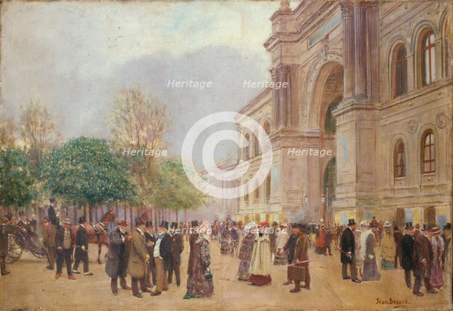 La sortie du Salon, au Palais de l'Industrie, c1890. Creator: Jean Beraud.