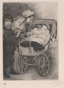 La Sortie de bébé, 1878. Creator: Marcellin-Gilbert Desboutin