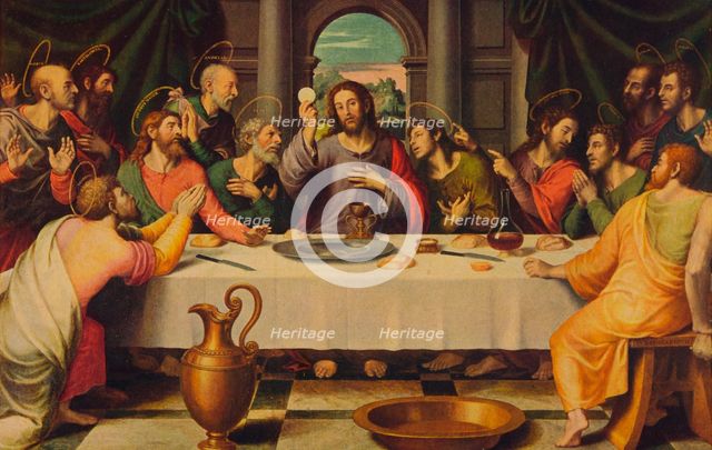 'La Sagrada Cena', (The Last Supper), 1562, (c1934). Creator: Juan De Juanes.