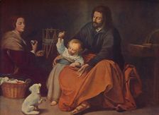 La Sagrada Familia (The Holy Family with a Little Bird) c1650, (c1934). Artist: Bartolomé Esteban Murillo