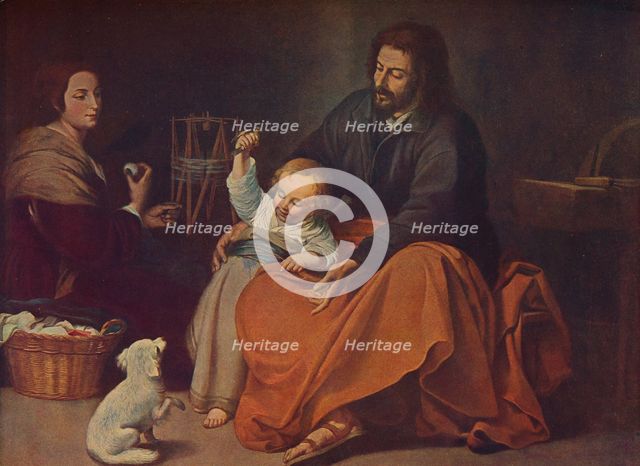'La Sagrada Familia (The Holy Family with a Little Bird)', c1650, (c1934). Artist: Bartolomé Esteban Murillo.