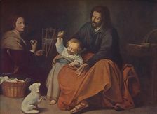 La Sagrada Familia (The Holy Family with a Little Bird) c1650, (c1934). Artist: Bartolomé Esteban Murillo