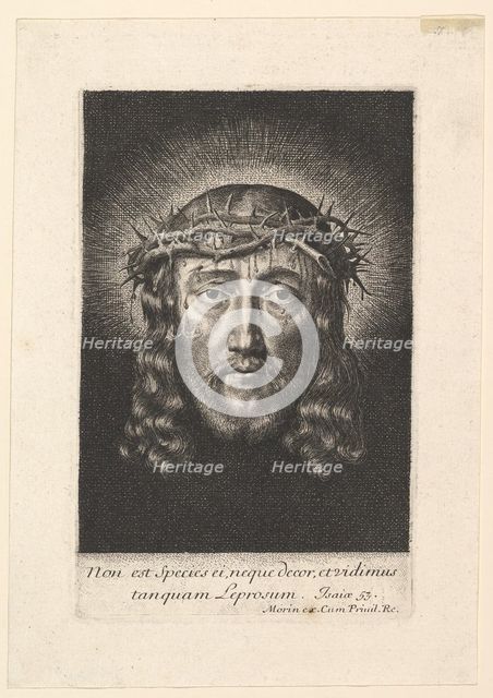 La sainte Face couronnee d'epines, (petit format), early to mid 17th century. Creator: Jean Morin.