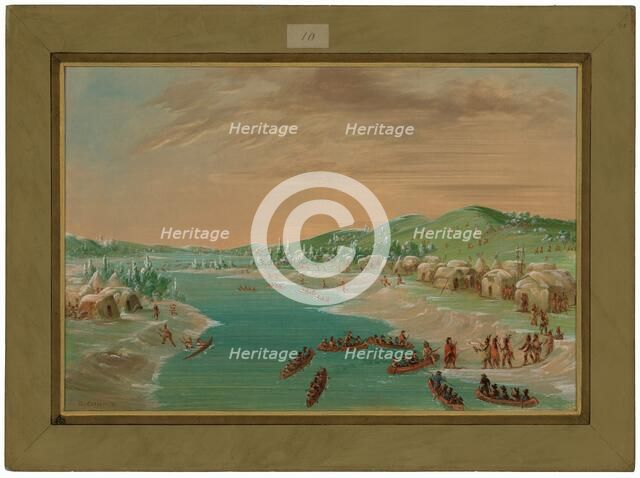 La Salle and Party Arrive at the Village of the Illinois. January 1, 1680, 1847/1848. Creator: George Catlin.