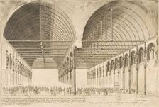 La salle des pas-perdus a l'ancien Palais de Justice (The antechamber of the Palais de Jus..., 1855. Creator: Charles Meryon