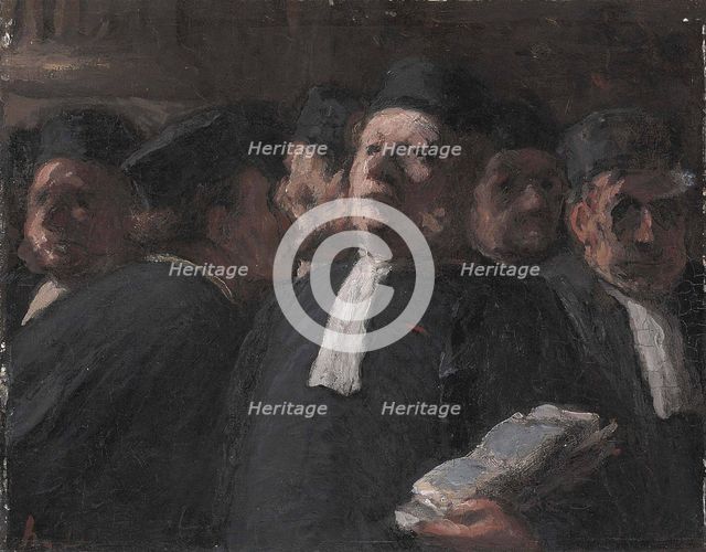 La salle des pas-perdus au Palais de Justice. Creator: Daumier, Honoré (1808-1879).