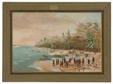 La Salle Driving the First Bolt for the Griffin. January 26, 1679, 1847/1848. Creator: George Catlin